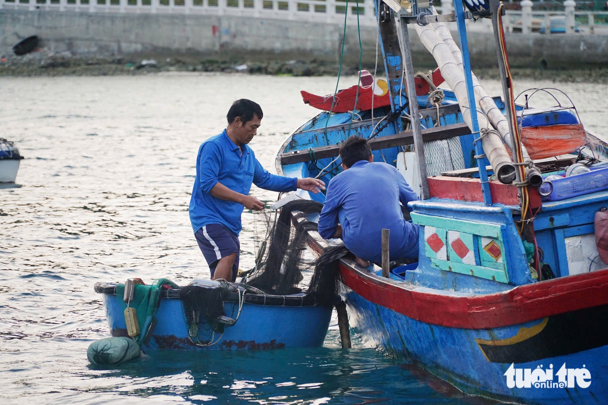 Fishermen after a morning’s work on Bich Dam Island, Nha Trang Bay, Khanh Hoa Province, south-central Vietnam. Photo: Tran Hoai / Tuoi Tre