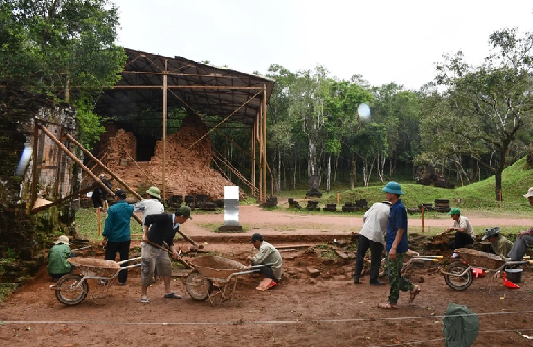 The restoration of an F tower at My Son Sanctuary in Quang Nam Province will be completed by 2029. Photo:  B.D. / Tuoi Tre