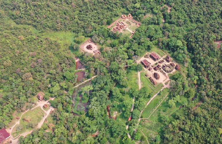 An aerial view of My Son Sanctuary in Quang Nam Province. Photo:  B.D. / Tuoi Tre