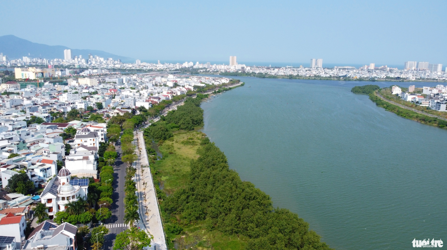 A bird’s-eye view of Thang Long Street in Da Nang City. Photo: Doan Cuong / Tuoi Tre